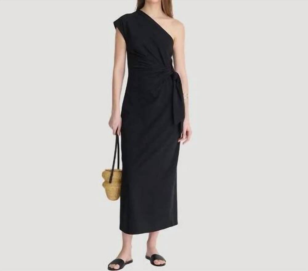NEW APIECE APART georgie one shoulder maxi dress in black